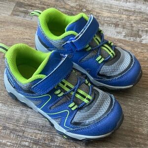 Merrell blue, grey, and green tennis shoes size toddler boy 9.5w